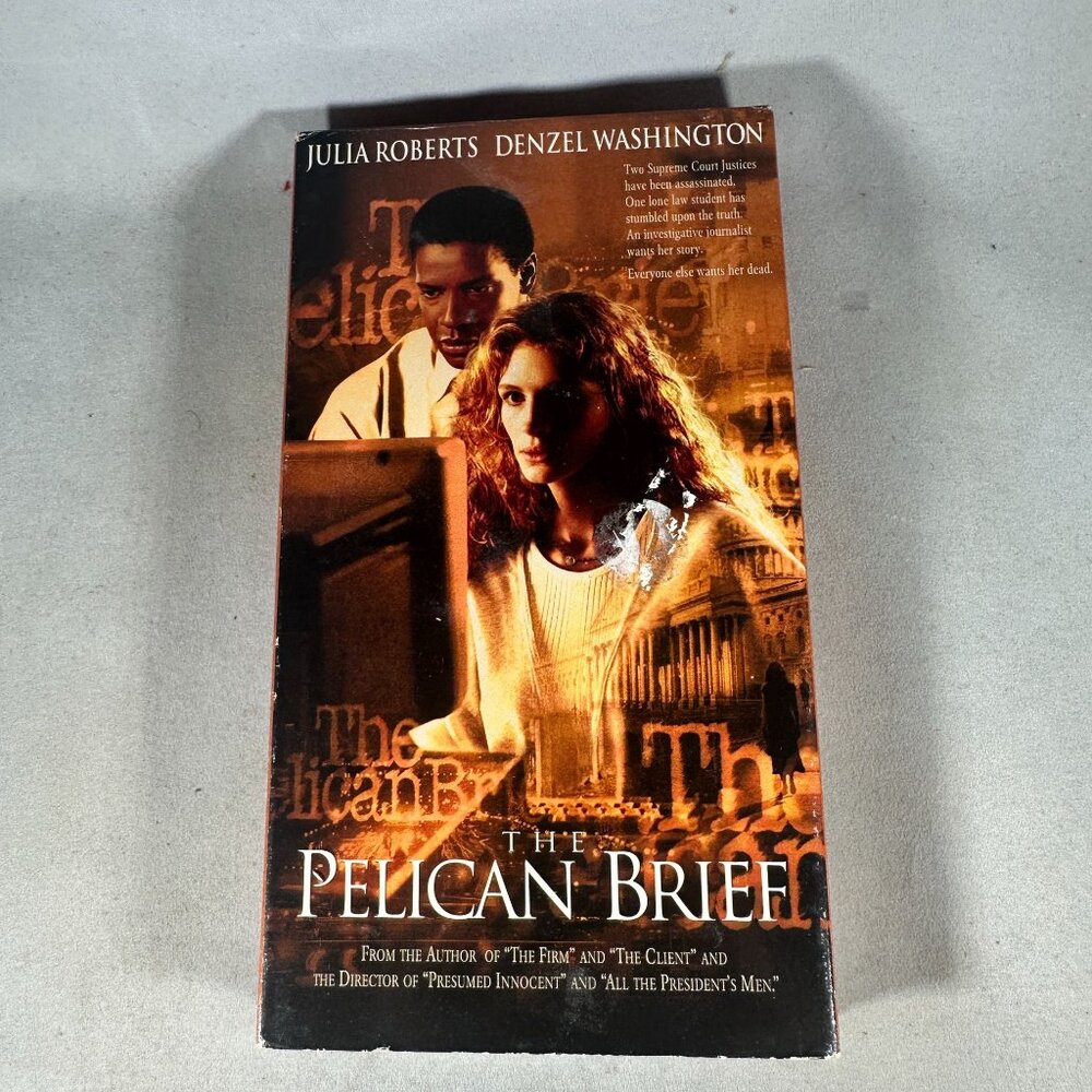 The Pelican Brief VHS Tape PG13 Julia Roberts Denzel Washington Warner Bros 1993